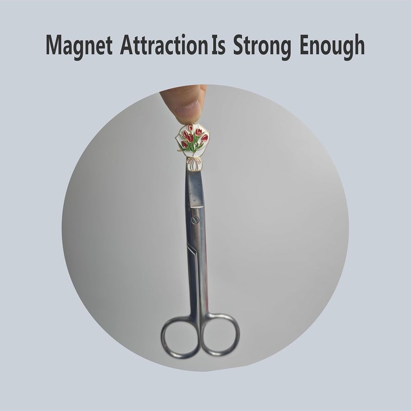 MAGNEECH 2Pcs Needle Minder for Cross Stitch, Pretty Flower Cartoon Enamel Pin,Embroidery Needlework Accessories,Gift for Cross Stitch Lover (Tulip Bouquet) - Image 2